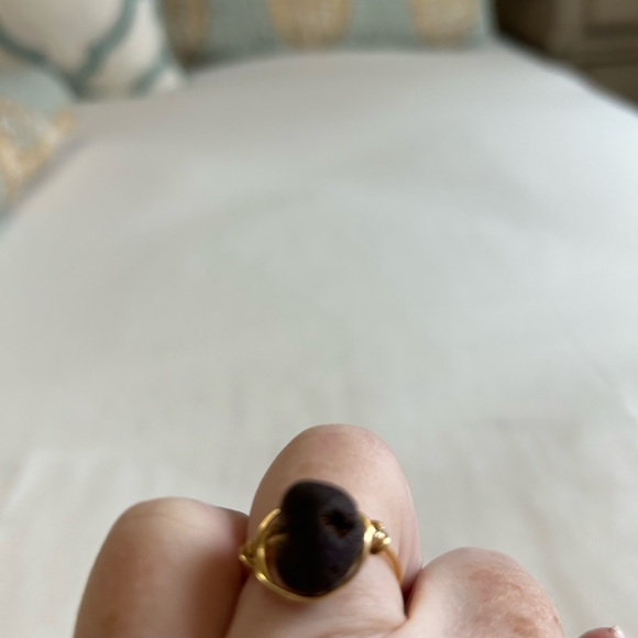 Gold Wire Wrapped Stone Rings and Necklace Set Hand Crafted Jewelry - Picture 2 of 11